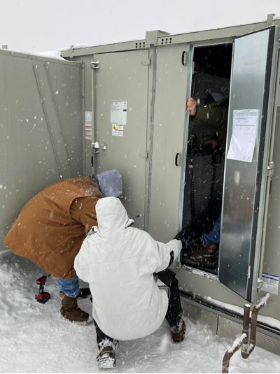 Air Handling Unit Repair During Winter Storm Powers HVAC